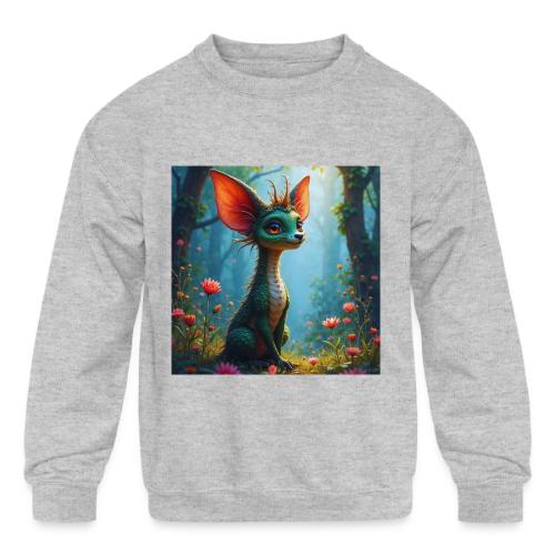 Fantasy Forest Character with Magical Vibe - Kids' Crewneck Sweatshirt