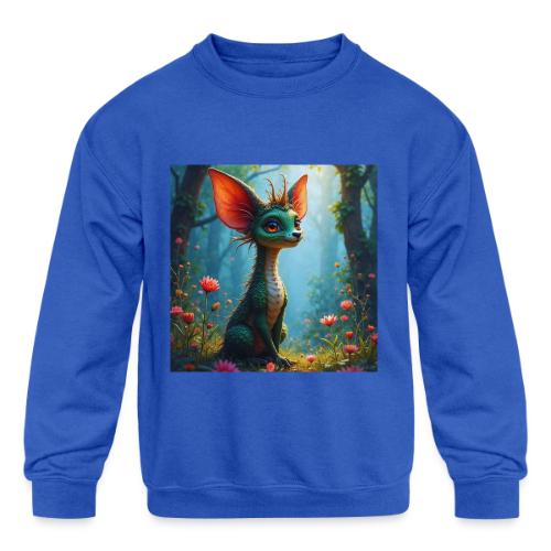Fantasy Forest Character with Magical Vibe - Kids' Crewneck Sweatshirt