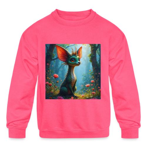 Fantasy Forest Character with Magical Vibe - Kids' Crewneck Sweatshirt