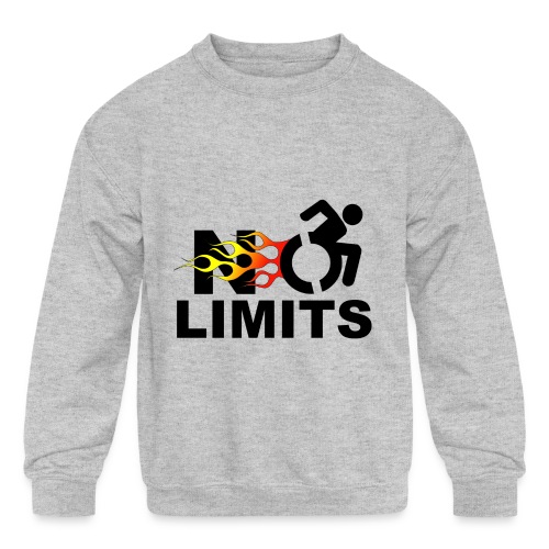 No limits for this wheelchair user * - Kids' Crewneck Sweatshirt