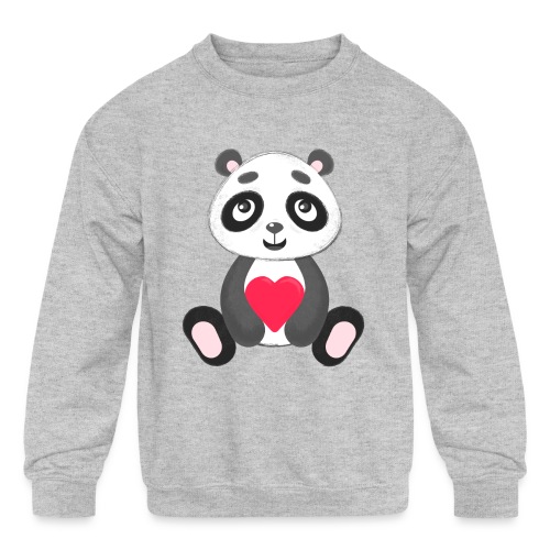 Sweetheart Panda - Kids' Crewneck Sweatshirt