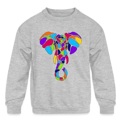 Art Deco elephant - Kids' Crewneck Sweatshirt