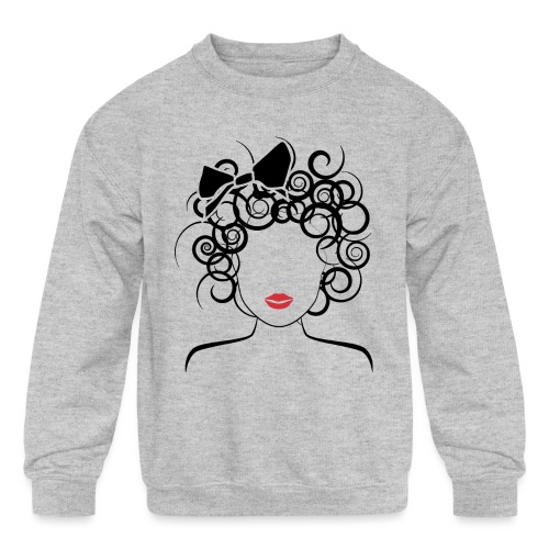 Global Couture logo_curly girl Women's T-Shirts - Kids' Crewneck Sweatshirt