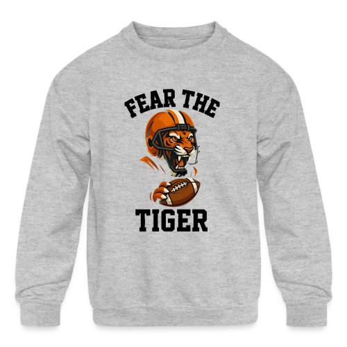 Fear The Tiger Football Helmet T-Shirt - Kids' Crewneck Sweatshirt
