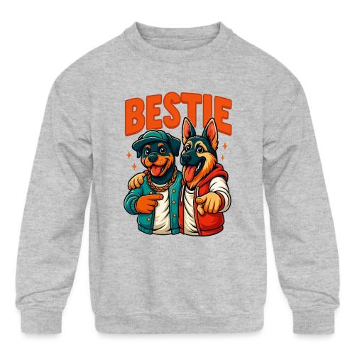 Hip Hop Dog Besties Shirt for Friends & Pet Lovers - Kids' Crewneck Sweatshirt