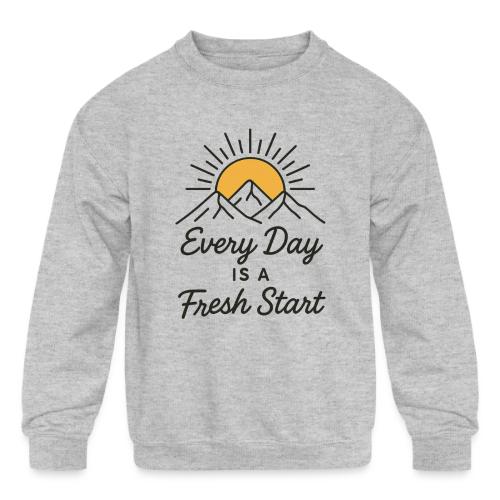 Inspirational Mountain Sunrise Motif - Kids' Crewneck Sweatshirt
