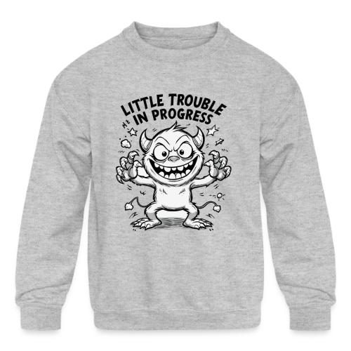 Playful Mischief Demon Illustration - Kids' Crewneck Sweatshirt