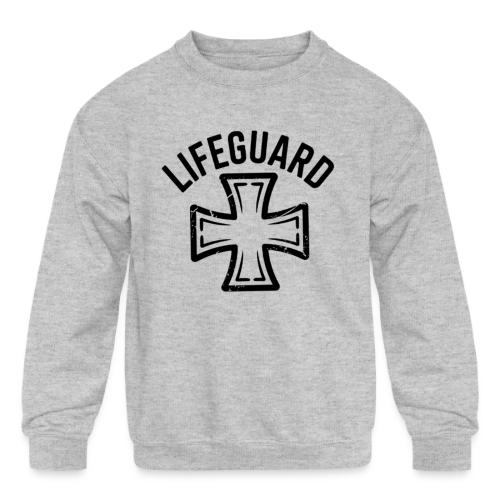 Lifeguard Cross Emblem - Kids' Crewneck Sweatshirt