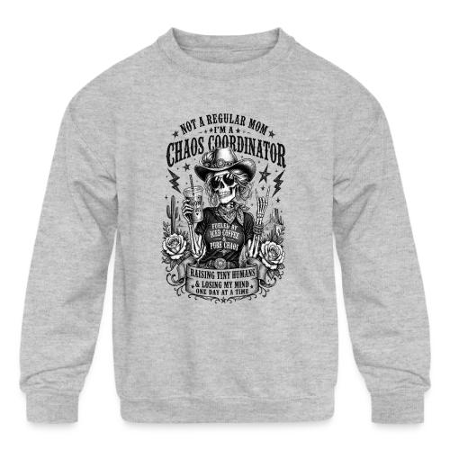 Chaos Coordinator Mom Skeleton Cowgirl - Kids' Crewneck Sweatshirt