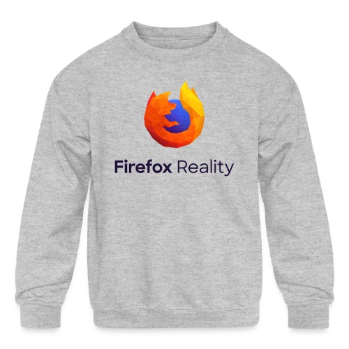 Firefox Reality - Transparent, Vertical, Dark Text - Kids' Crewneck Sweatshirt
