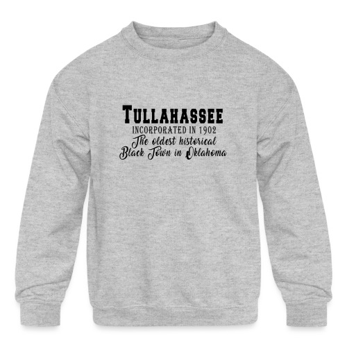 Tullahassee Oklahoma logo - Kids' Crewneck Sweatshirt