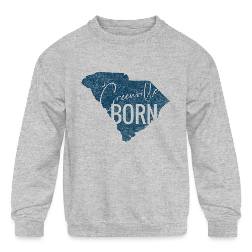 Greenville Born_Blue - Kids' Crewneck Sweatshirt