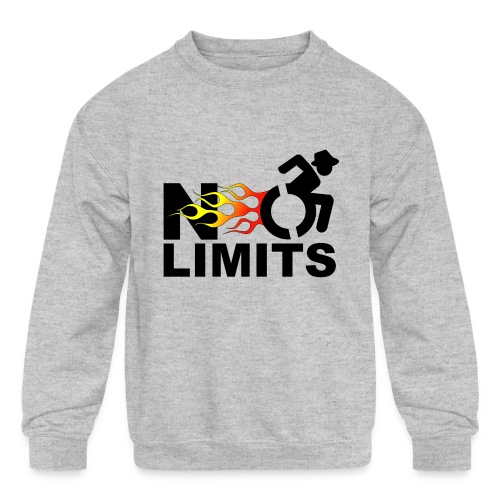 There are no limits when you're in a wheelchair - Kids' Crewneck Sweatshirt