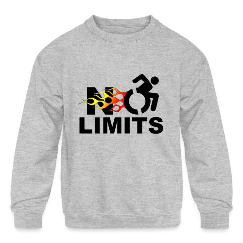 No limits for me with my wheelchair - Kids' Crewneck Sweatshirt