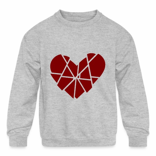 Heart Broken Shards Anti Valentine's Day - Kids' Crewneck Sweatshirt