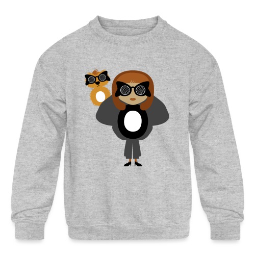 Alphabet letter O - Fashion Girl and Creature - Kids' Crewneck Sweatshirt