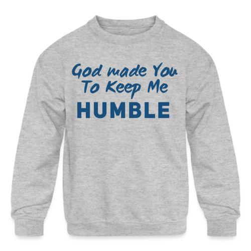Christian Humility (blue) - Kids' Crewneck Sweatshirt