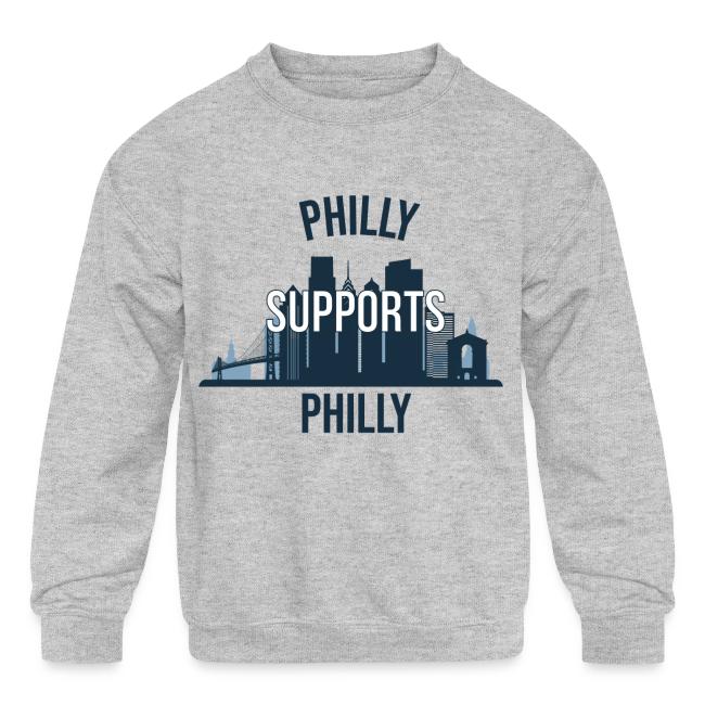 Philly Supports Philly skyline blue transparentbg