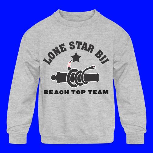 Beach Top Team - Lone Star BJJ - Black - Kids' Crewneck Sweatshirt