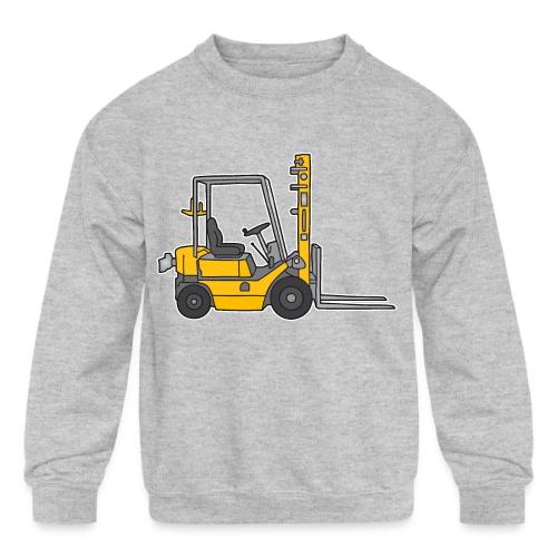 Yellow Fork-lift truck, stacker truck - Kids' Crewneck Sweatshirt