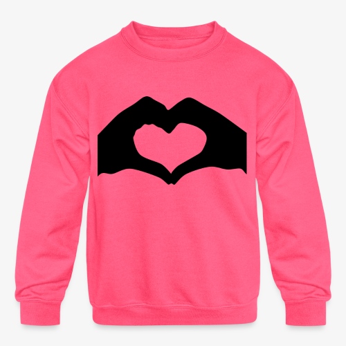 Silhouette Heart Hands | Mousepad - Kids' Crewneck Sweatshirt