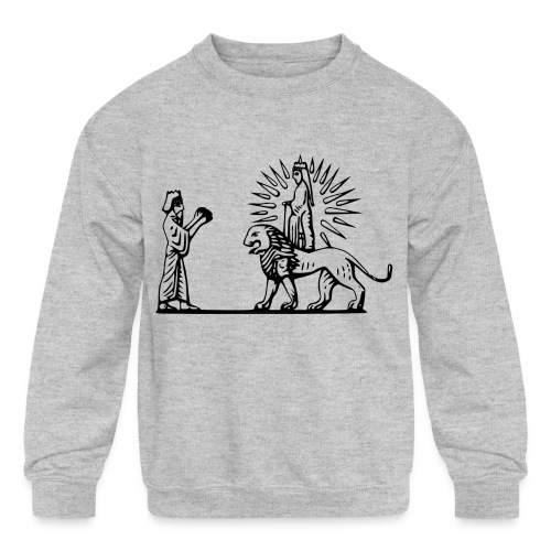 Lion and Sun in Ancient Iran - Kids' Crewneck Sweatshirt