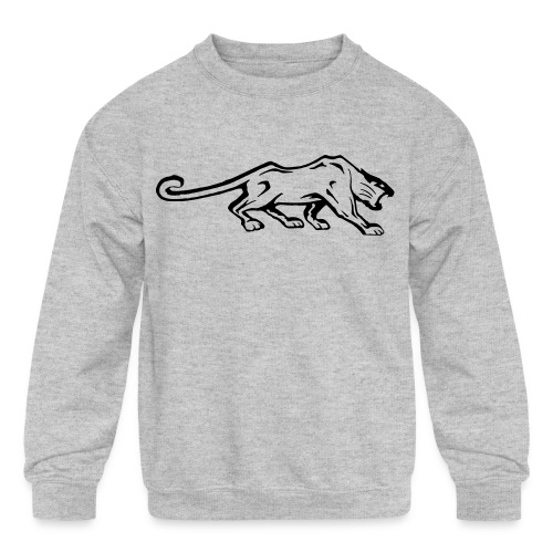 cougar outline - Kids' Crewneck Sweatshirt