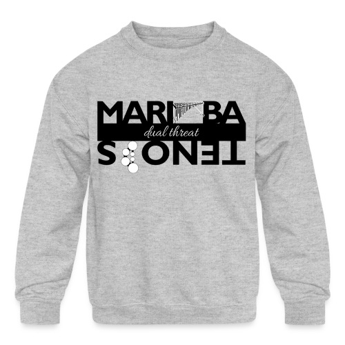 Dual Threat Black Horizontal Marimba Tenors - Kids' Crewneck Sweatshirt
