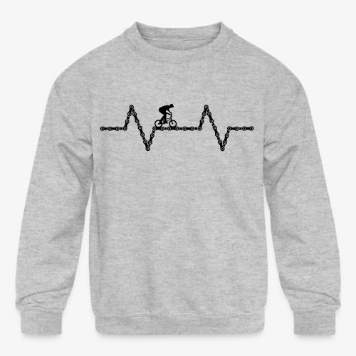 bmx bike heartbeat - Kids' Crewneck Sweatshirt