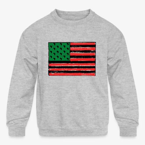 Red Green Black Flag - Kids' Crewneck Sweatshirt