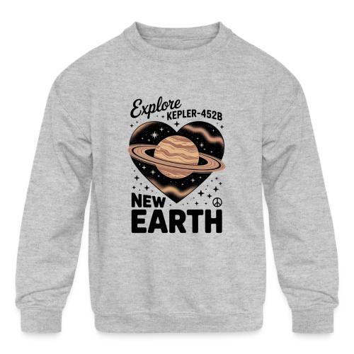 Explore Kepler-452b – New Earth Adventure - Kids' Crewneck Sweatshirt
