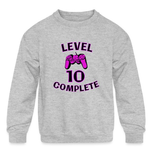 Gamer Girl 10th Birthday - Kids' Crewneck Sweatshirt