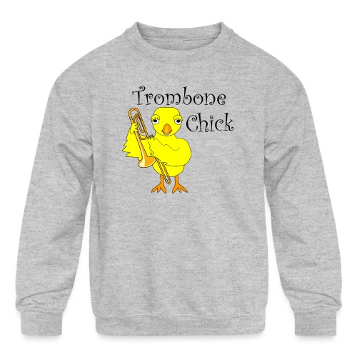 Trombone Chick Text - Kids' Crewneck Sweatshirt