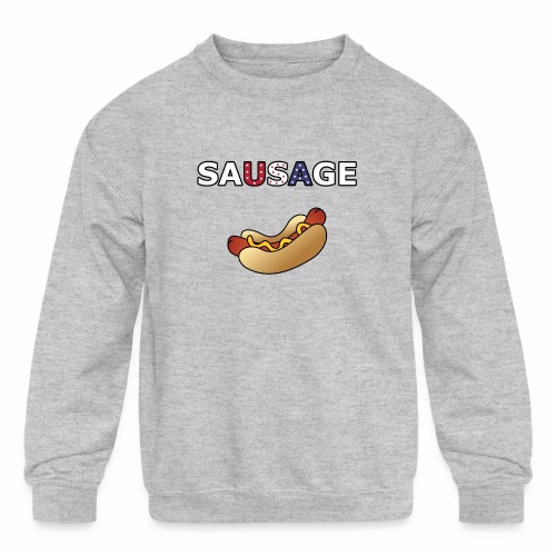 Patriotic BBQ Sausage - Kids' Crewneck Sweatshirt
