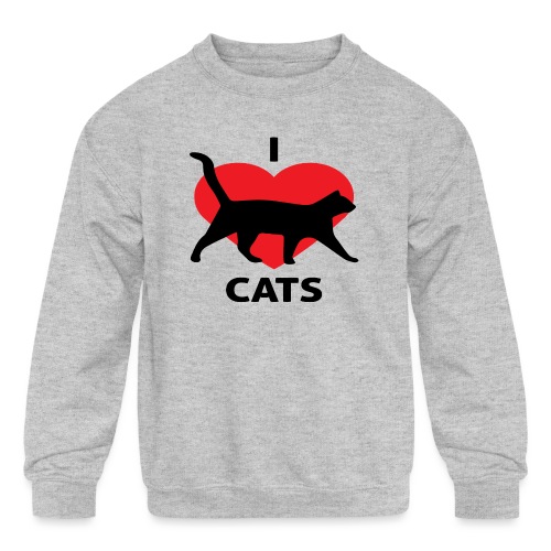I Love Cats - Kids' Crewneck Sweatshirt