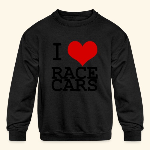 I Love Race Cars - Kids' Crewneck Sweatshirt