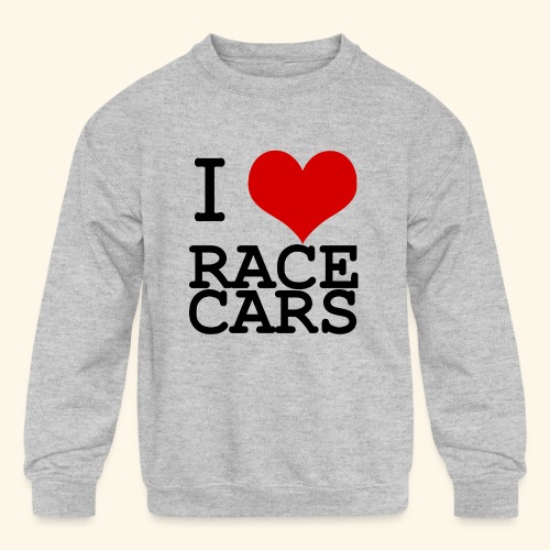 I Love Race Cars - Kids' Crewneck Sweatshirt