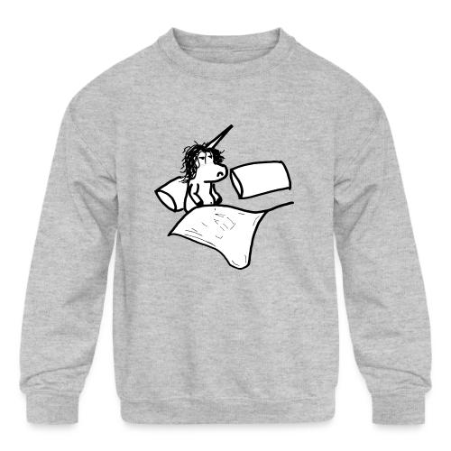 Waking up unicorn - Kids' Crewneck Sweatshirt