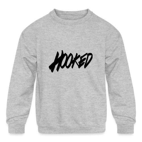 Hooked black logo - Kids' Crewneck Sweatshirt