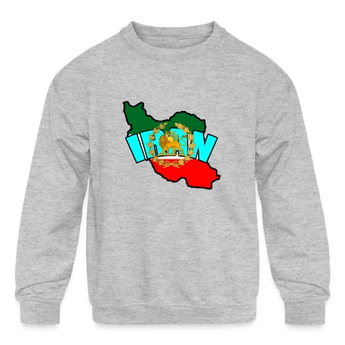 Iran Map Lion Sun - Kids' Crewneck Sweatshirt
