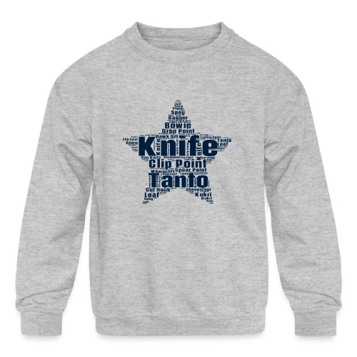 Knife Word Art in a Star Shape Design - Kids' Crewneck Sweatshirt