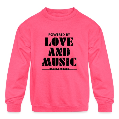 Powered by Love & Music - Kids' Crewneck Sweatshirt
