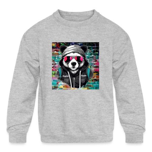 Stylish panda 2 - Kids' Crewneck Sweatshirt