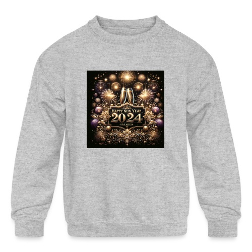 Happy New Year 2024 Premium T Shirt Design - Kids' Crewneck Sweatshirt