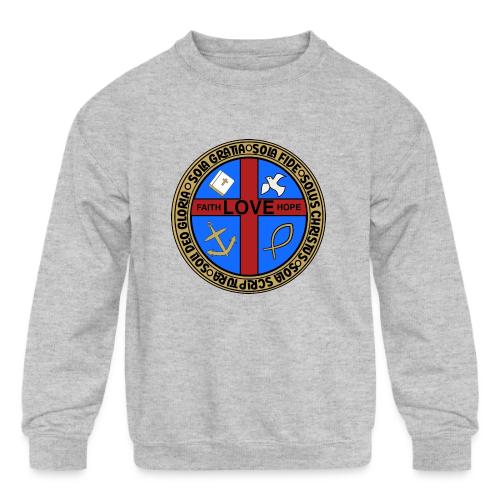 Five Solas Faith Hope Love Shirt–Christian Symbols - Kids' Crewneck Sweatshirt