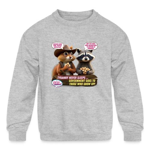 Freedom Squirrel and Raccoon - Kids' Crewneck Sweatshirt