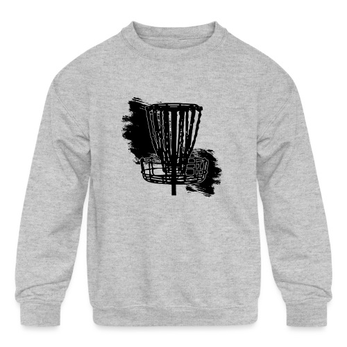Disc Golf Basket Paint Black Print - Kids' Crewneck Sweatshirt