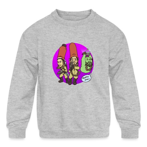 memebusters anotha one purple - Kids' Crewneck Sweatshirt