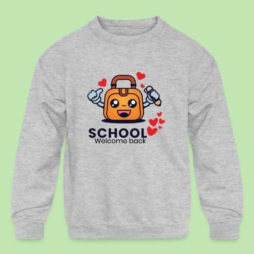 first day of school outfit- school Welcome back - Kids' Crewneck Sweatshirt