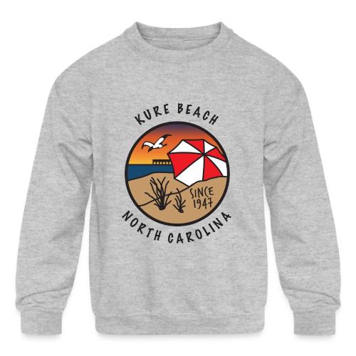 Kure Beach Sunrise-Black Lettering-Front Only - Kids' Crewneck Sweatshirt